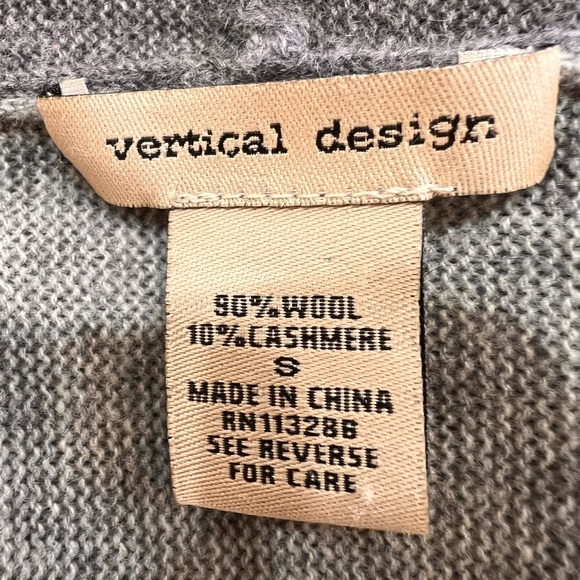 Vertical Design long sleeve Wool & Cashmere knit open front cardigan size S - Picture 8 of 8